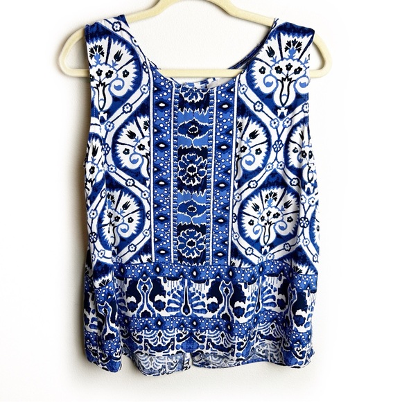 Haute Hippie style Batik printed sleeveless tank blouse size: XL - Picture 1 of 10